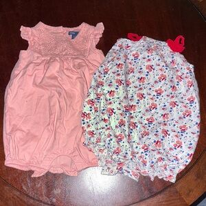 GAP Baby Pink Eyelet romper/floral romper bundle